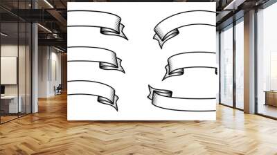 stylish blank wide vintage tattoo ribbon set Wall mural