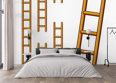 various cartoon step ladders set Wall mural