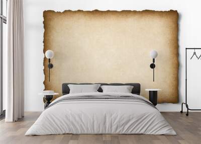 Old parchment texture with worn edges isolated on empty background Wall mural