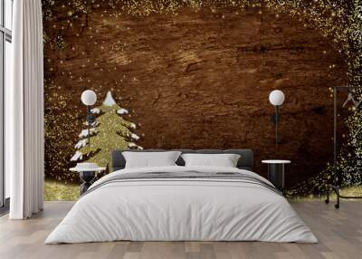 Christmas greeting card rustic style Wall mural