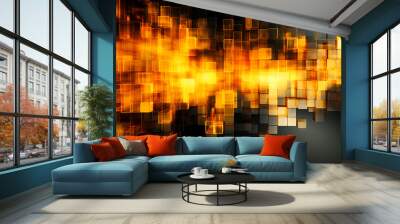 Abstract blurred bokeh effect with shimmering cybernetic patterns and modern tech aesthetics Generated by AI Wall mural