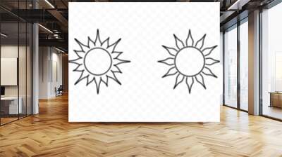 Sun icon set. Sun icons collection. Sunshine vector sign. Sun icons vector symbol set, Set of sun icons on transparent background.  Wall mural