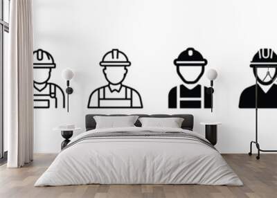 Construction worker vector icon, Construction Worker Business Person Project Manager Engineer Architect icon, Construction worker icons, Worker, Engineer  icon. Wall mural