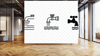 water tap icon vector illustration, Water tap vector icon, Faucet icon in thin line style Vector illustration graphic design Wall mural