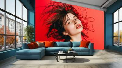 Trendy and mesmerizing this young beauty sports edgy hair design. Modern elegance meets youthful vibrance this extravagant photo. Embodies power of confidence and boldness redefining beauty norms. Wall mural