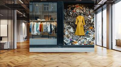 Symbolic of Fast fashion, Effects of Climate Change, Global warming Effect Wall mural