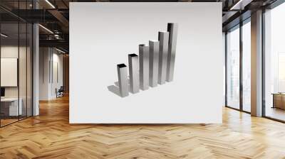 3d metal statistics bards with shadow Wall mural