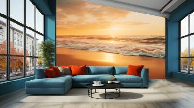 golden sunset at the beach Wall mural