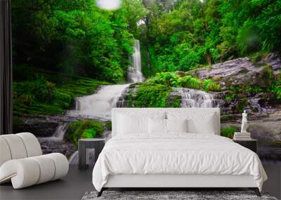 waterfall in the catlin forest, new zealand Wall mural