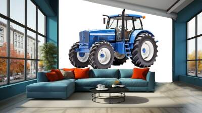 Agricultural blue tractor on transparent background.  Topics related to the agricultural world. Image for graphic designer. Agricultural job offer. Organic farming Transparent background png cutouts
 Wall mural