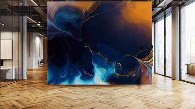 art dark color painting background with copy space abstract paint banner fractal artwork for creative graphic design Wall mural