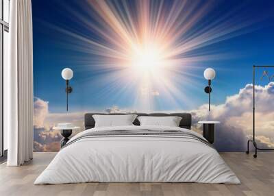 bright light from heaven light of hope and happyness from skies Wall mural