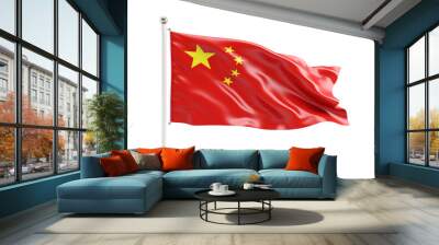 China flag on transparent background. China flag isolated on transparent background png cutouts. Image for graphic designer. Image for flyers. Image for communication. Patriotic China. Chinese. Wall mural