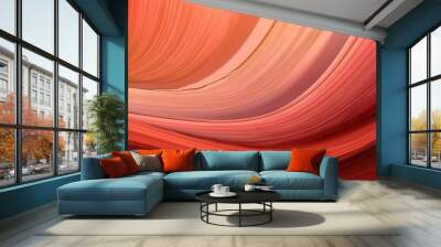 curved speed lines background or backdrop with coral firebrick and coffee colors dreamy digital abstract art Wall mural