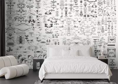 Huge mega big collection or set of vector decorative elements for design Wall mural