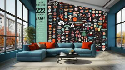 labels set premium quality, cafe, bakery, sale, Christmas, and, Wall mural