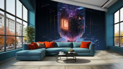 futuristic quantum computing Wall mural