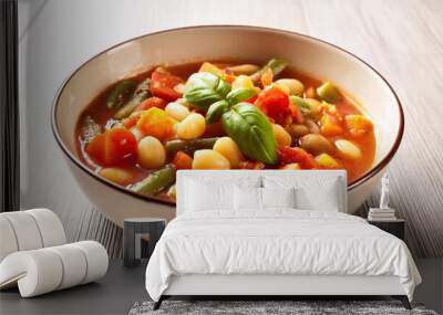 homemade minestrone soup in a bowl Wall mural