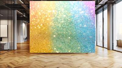 image of rainbow pastel glitter background Wall mural