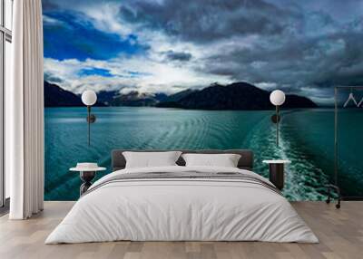 lake and mountains Wall mural