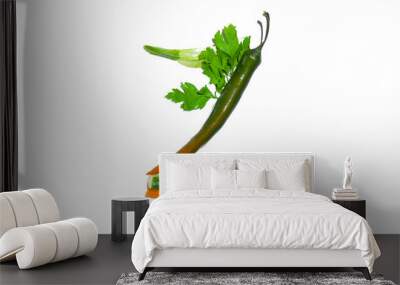 Letter Z from vegetables isolated on a white background for the compilation of the inscriptions Wall mural