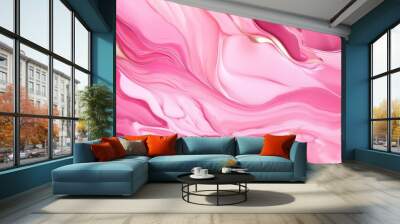 luxurious fluid paint creative pink texture panorama abstract background Wall mural