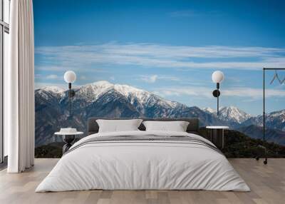 Snow capped San Gabriel mountains in Southern California. Wall mural