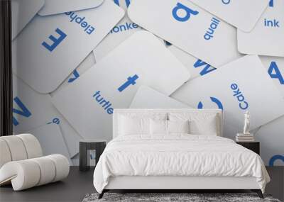 letters and words background Wall mural