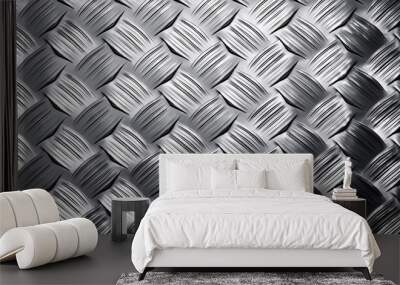 photo of silver or grey metal sheet pattern decorated on wall modern material pattern wallpaper Wall mural