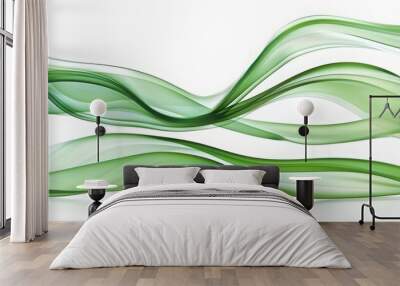 abstract green curve isolated on a white background, cut-out, PNG, clipping path, MZ Wall mural