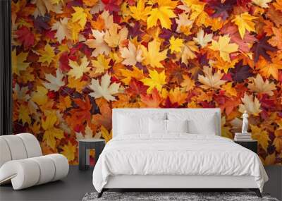 Autumn leaves natural background Wall mural