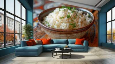 bowl of boiled rice Wall mural