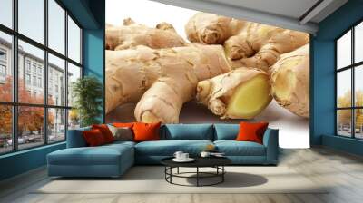 ginger isolated on white background Wall mural