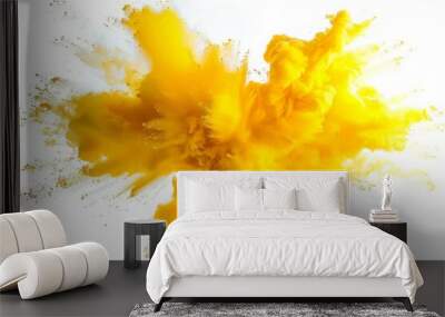 yellow color explosion isolated on white background, cut-out, png, clipping path Wall mural