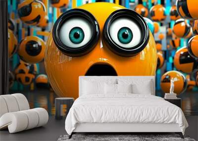 3d emojii mind blown, isolated emoticon yellow face Wall mural