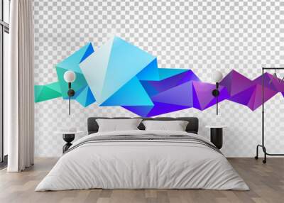 Vector abstract faceted crystal banner, 3d shape with triangles, geometric, modern template. Wall mural