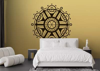 vector abstract geometric symbol. linear alchemy, occult, philosophical sign. for poster, flyer, log Wall mural