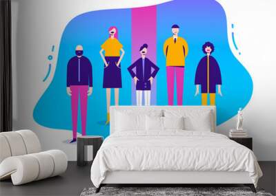 Vector business illustration, stylized characters. Human resourse, hr con ept. Job search, people. Recruitment banner, poster. Wall mural