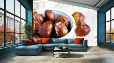 roasted chestnuts in bowls Wall mural