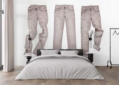 three gray jeans Wall mural