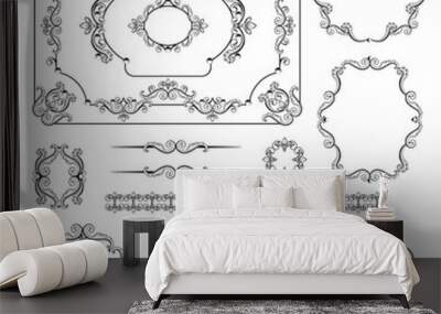 Mega set collections of vintage design elements. Wall mural