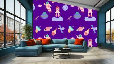 Space seamless pattern Wall mural