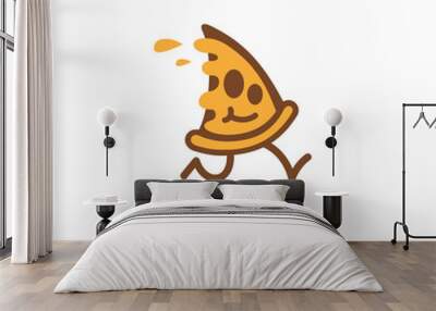 Fast pizza logo Wall mural