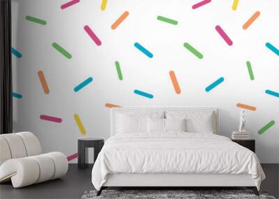 pattern colored small sticks on a transparent background, seamless graphics, pattern for the holidays Wall mural