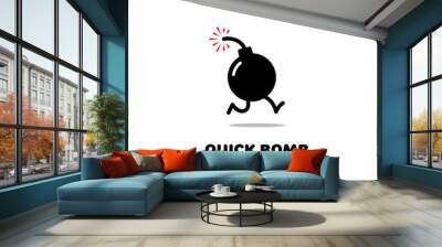 Quick bomb logo Wall mural