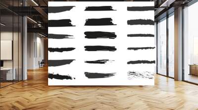 Set of artistic pen brushes. Set of vector grunge brushes. Collection of strokes of markers Wall mural