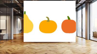 Set of autumn pumpkins. Vector graphics Wall mural