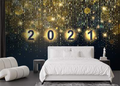 2021 New Year Abstract shiny color gold luxury background Wall mural