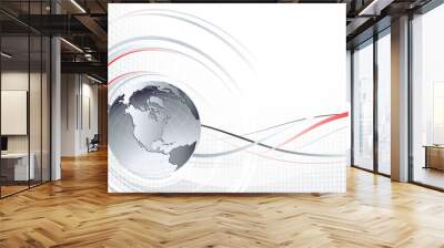 Abstract background with globe Wall mural