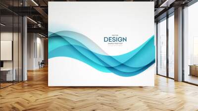 Abstract blue colorful vector background, color flow liquid wave for design brochure, website, flyer. Wall mural